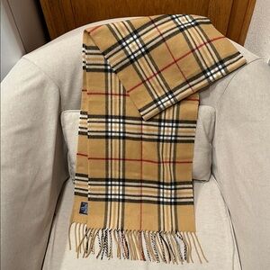 Luxury Designer Inspired Super Soft Plaid Tan and Black Scarf with Fringes
